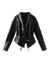 Women's Faux Leather Wrap Jacket 2