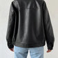 Women's Faux Leather Zip Jacket Black 3