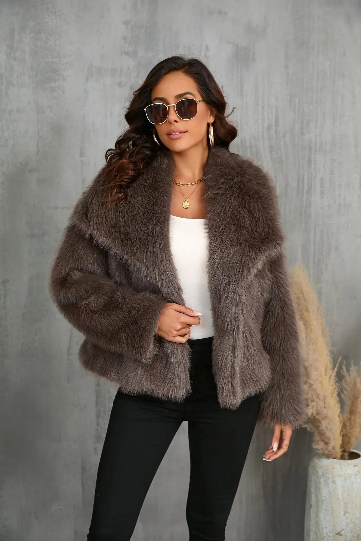 Women's Fluffy Faux Fur Jacket 4