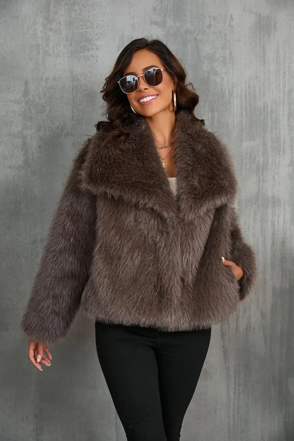 Women's Fluffy Faux Fur Jacket 5