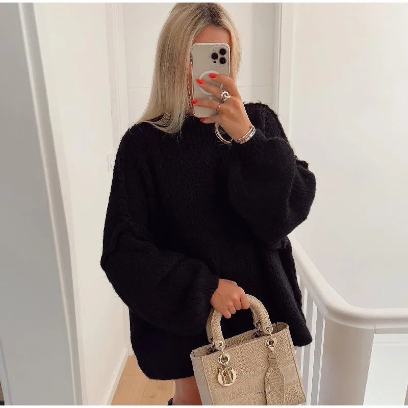 Women's Fluffy Oversized Knit Sweater 0