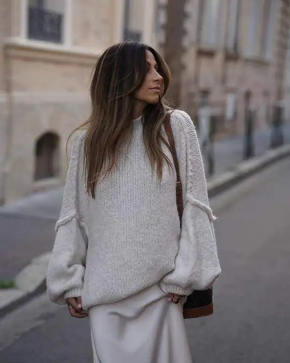 Women's Fluffy Oversized Knit Sweater 1
