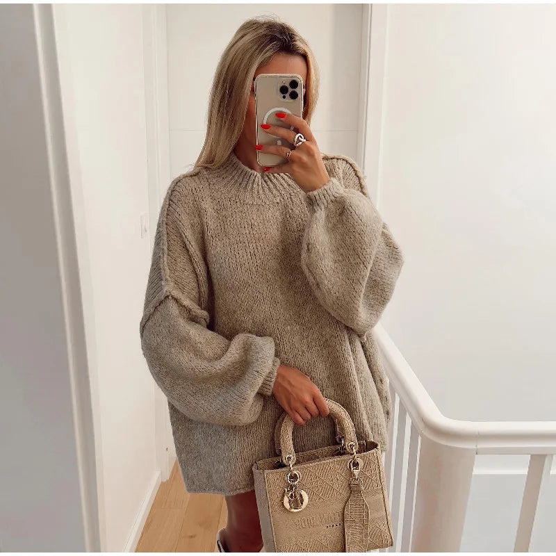 Women's Fluffy Oversized Knit Sweater 3
