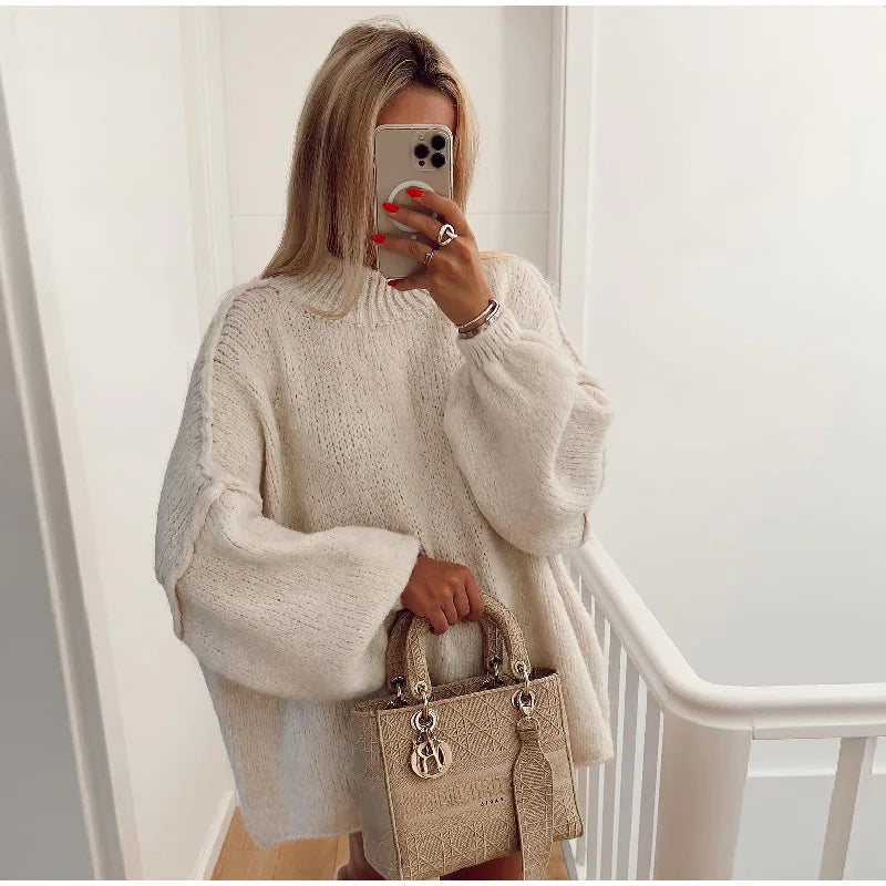 Women's Fluffy Oversized Knit Sweater 4