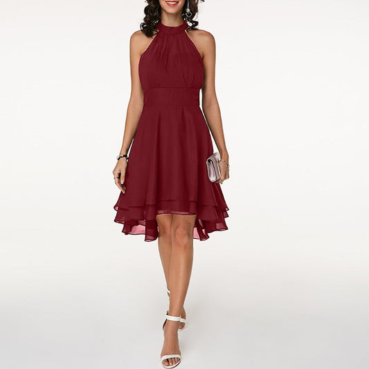 Women’s Halter Cocktail Midi Dress 0