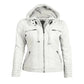 Women's Hooded Faux Leather Jacket 0