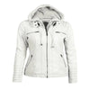 Women's Hooded Faux Leather Jacket 0