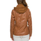 Women's Hooded Faux Leather Jacket 3