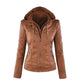 Women's Hooded Faux Leather Jacket 5