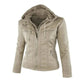 Women's Hooded Faux Leather Jacket 8