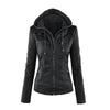 Women's Hooded Faux Leather Jacket 9