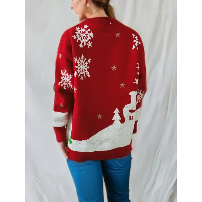 Women's Knitted Long Sleeve Christmas Sweater 2
