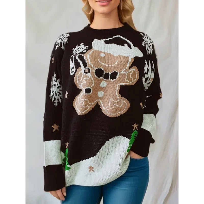 Women's Knitted Long Sleeve Christmas Sweater 3