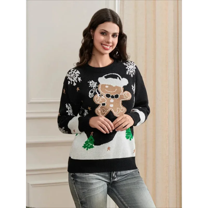 Women's Knitted Long Sleeve Christmas Sweater 5