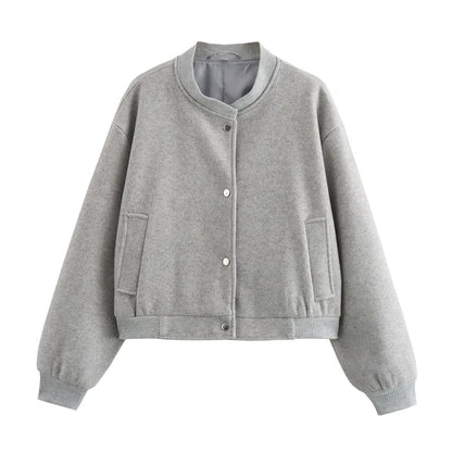 Women's Light Cropped Bomber Jacket 10