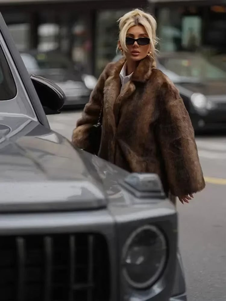 Women's Long Faux Fur Winter Coat 5