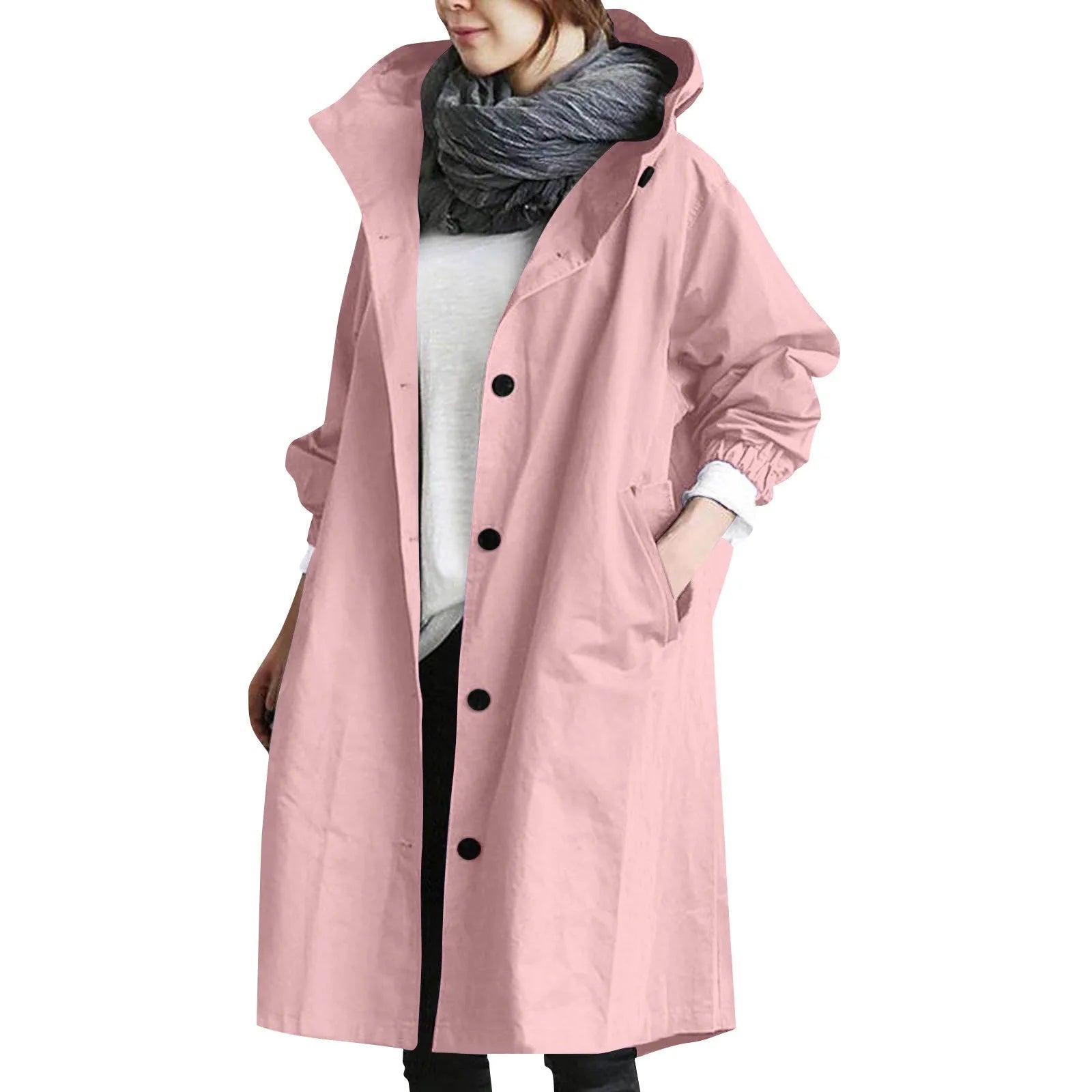 Women's Long Hooded Trench Coat 1
