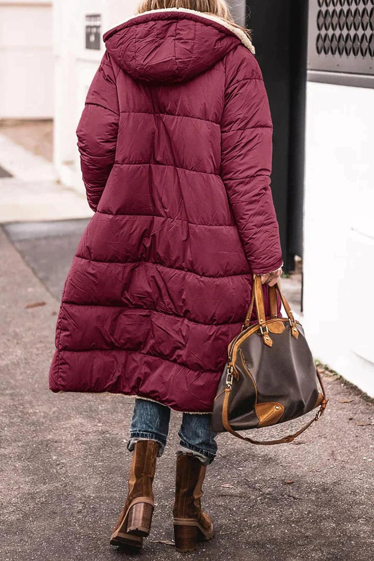 Women's Long Winter Coat Jacket With Hood 8