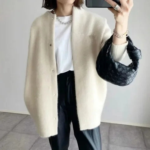 Women's Loose Fit Knitted Cardigan Jacket 7