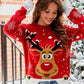 Women's Loose Printed Christmas Sweater 1