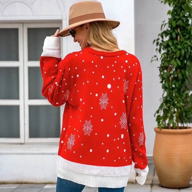 Women's Loose Printed Christmas Sweater 3