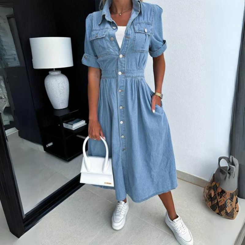 Women's Loose denim midi dress 2