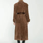 Women's Maxi Trench Coat Vegan Suede 2