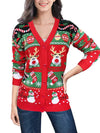 Women's Merry Xmas Holiday Knitted Cardigan Sweater 0
