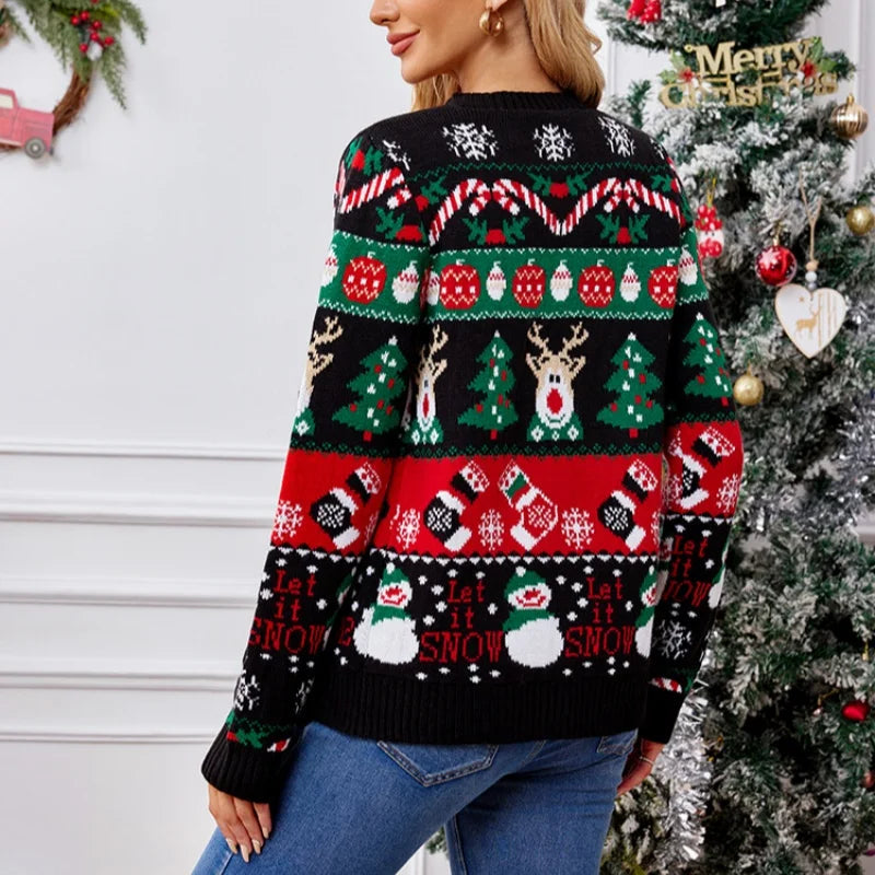 Women's Merry Xmas Holiday Knitted Cardigan Sweater 5