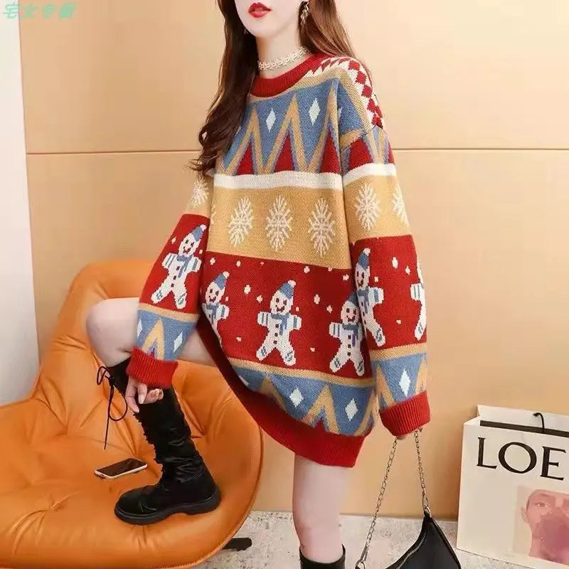 Women's Onesize Loose Oversized Christmas Sweater 0