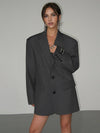 Women's Oversized Classic Blazer Coat 0
