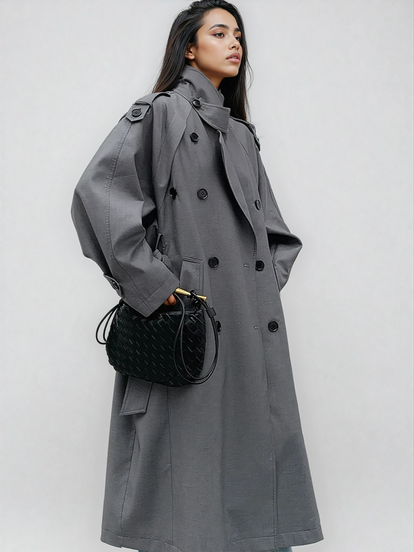 Women's Oversized Long Trench Coat 0