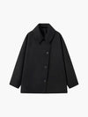 Women's Oversized Wool-Blend Coat with Button Closure 0