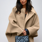 Women's Oversized Wool-Blend Coat with Button Closure 1