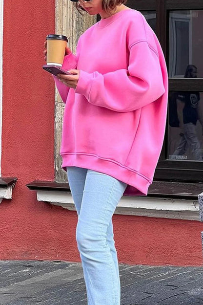 Women's Oversized sweatshirt with round neck 0