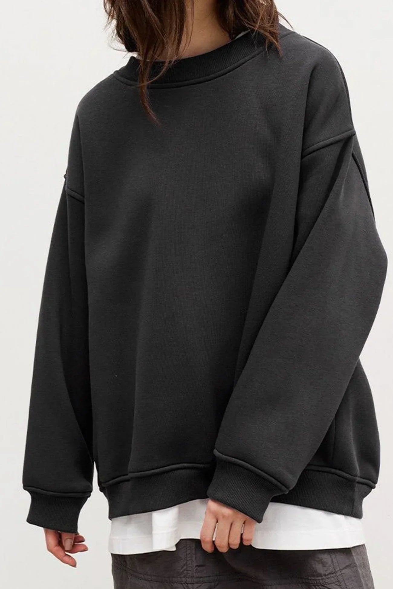 Women's Oversized sweatshirt with round neck 6