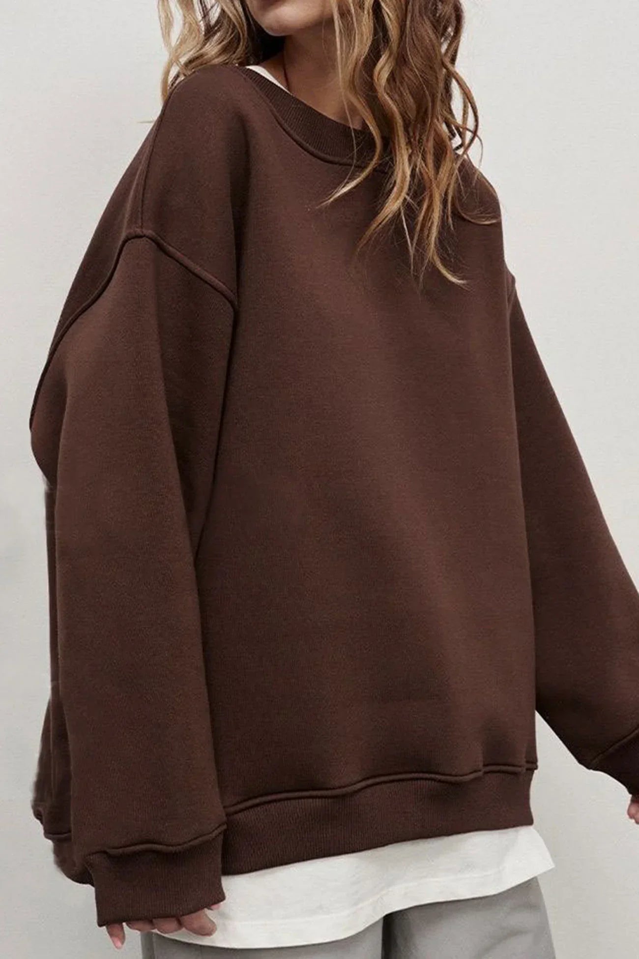 Women's Oversized sweatshirt with round neck 8