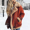 Women's Premium Faux Sheepskin Jacket With Belt And Pockets 0