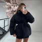Women's Puffer Jacket with waist belt 0