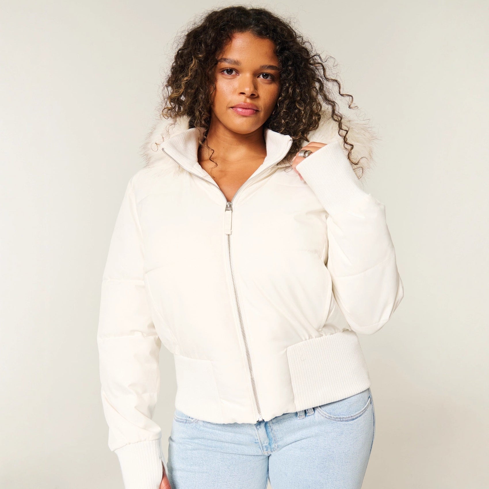 Women's Quilted Winter Jacket with Removable Hood 1