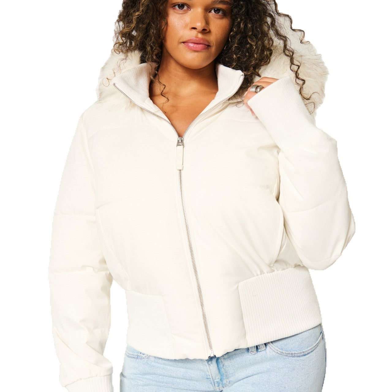 Women's Quilted Winter Jacket with Removable Hood 5
