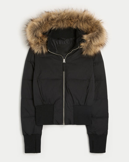 Women's Quilted Winter Jacket with Removable Hood 6