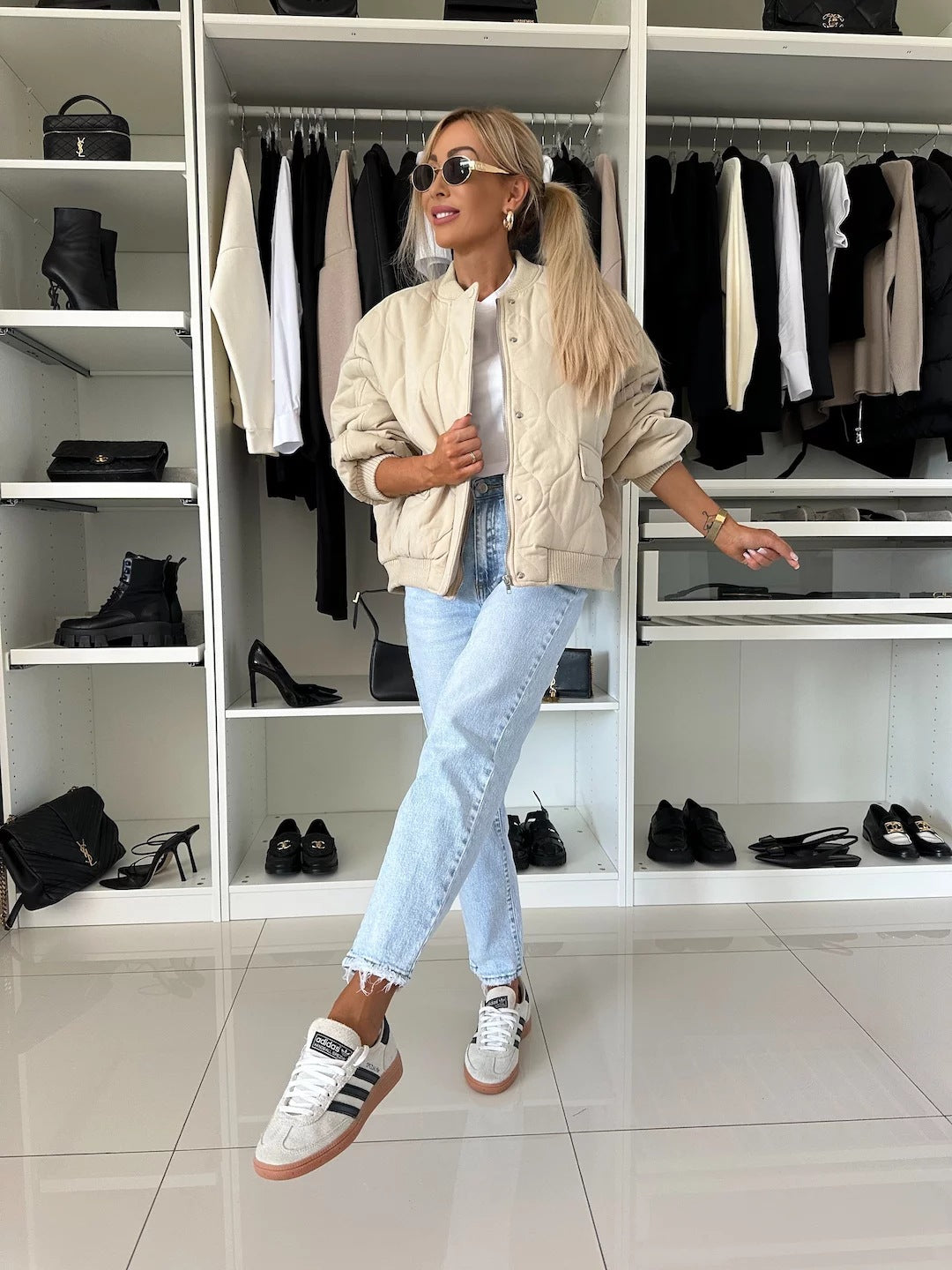 Women's Relaxed Quilted Bomber Jacket 6