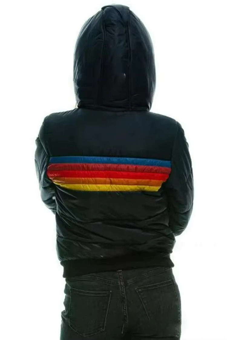 Women's Retro Striped Padded Puffer Jacket 3
