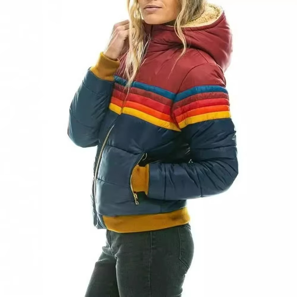 Women's Retro Striped Padded Puffer Jacket 6