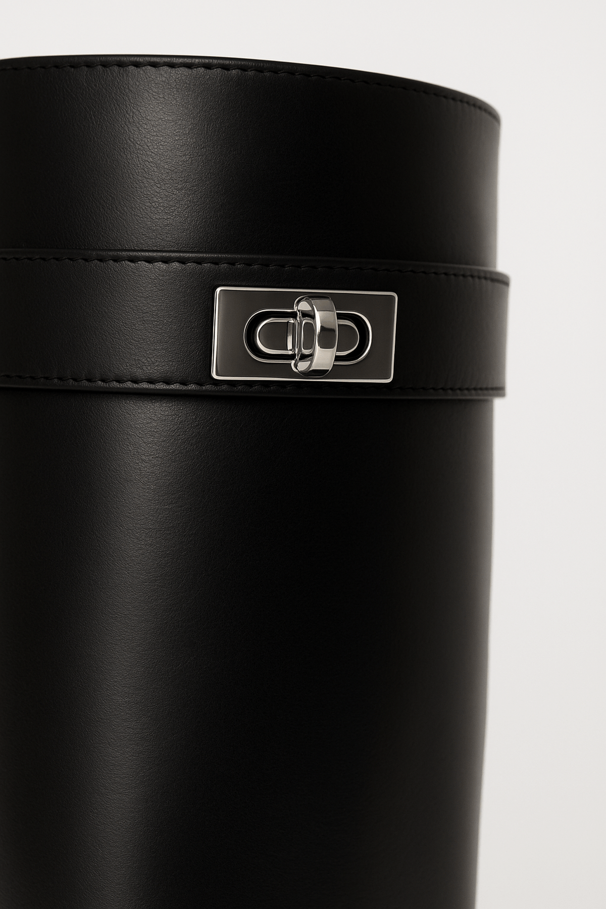 Women's Shark Lock Knee-High Faux Leather Boots 2