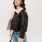 Women's Short Leather Winter Jacket 4