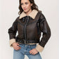 Women's Short Leather Winter Jacket 5