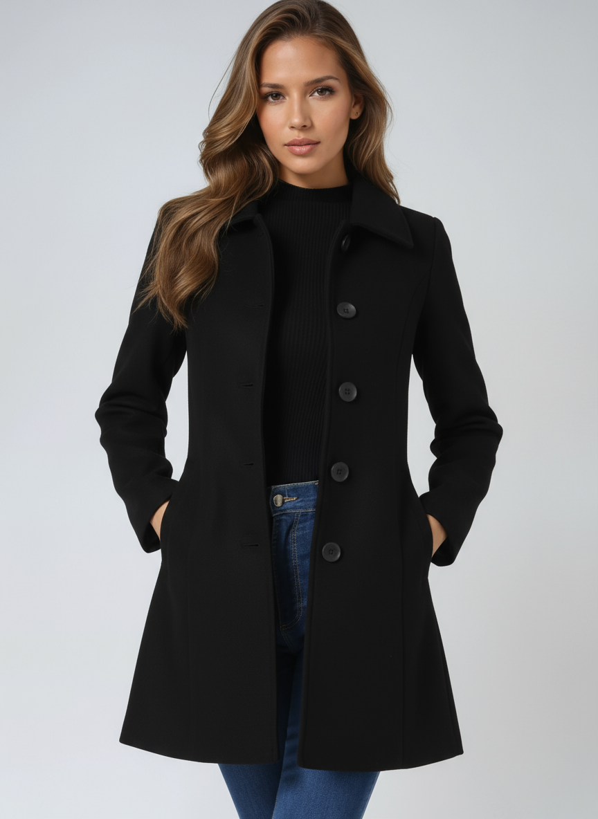 Women's Single Breasted Winter Trench Coat 1