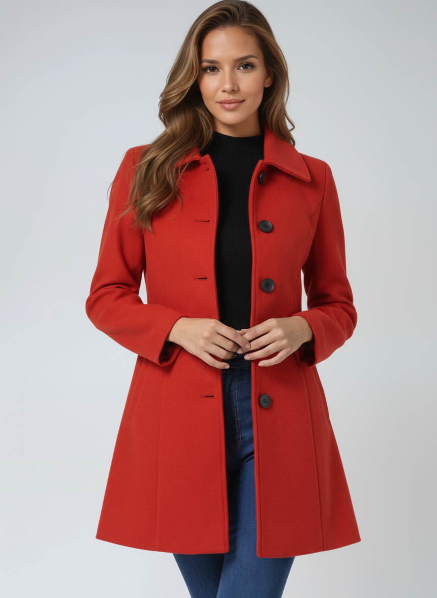 Women's Single Breasted Winter Trench Coat 10